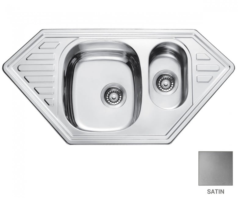 Кутова мийка 100 см CRYSTAL  UA 7802 ZS SATIN UA 7802 ZS SATIN