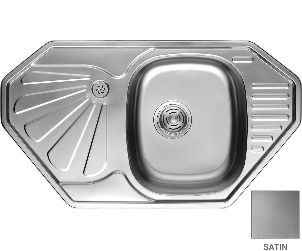 Мийка кутова з крилом CRYSTAL  UA 7803 ZS SATIN UA 7803 ZS SATIN