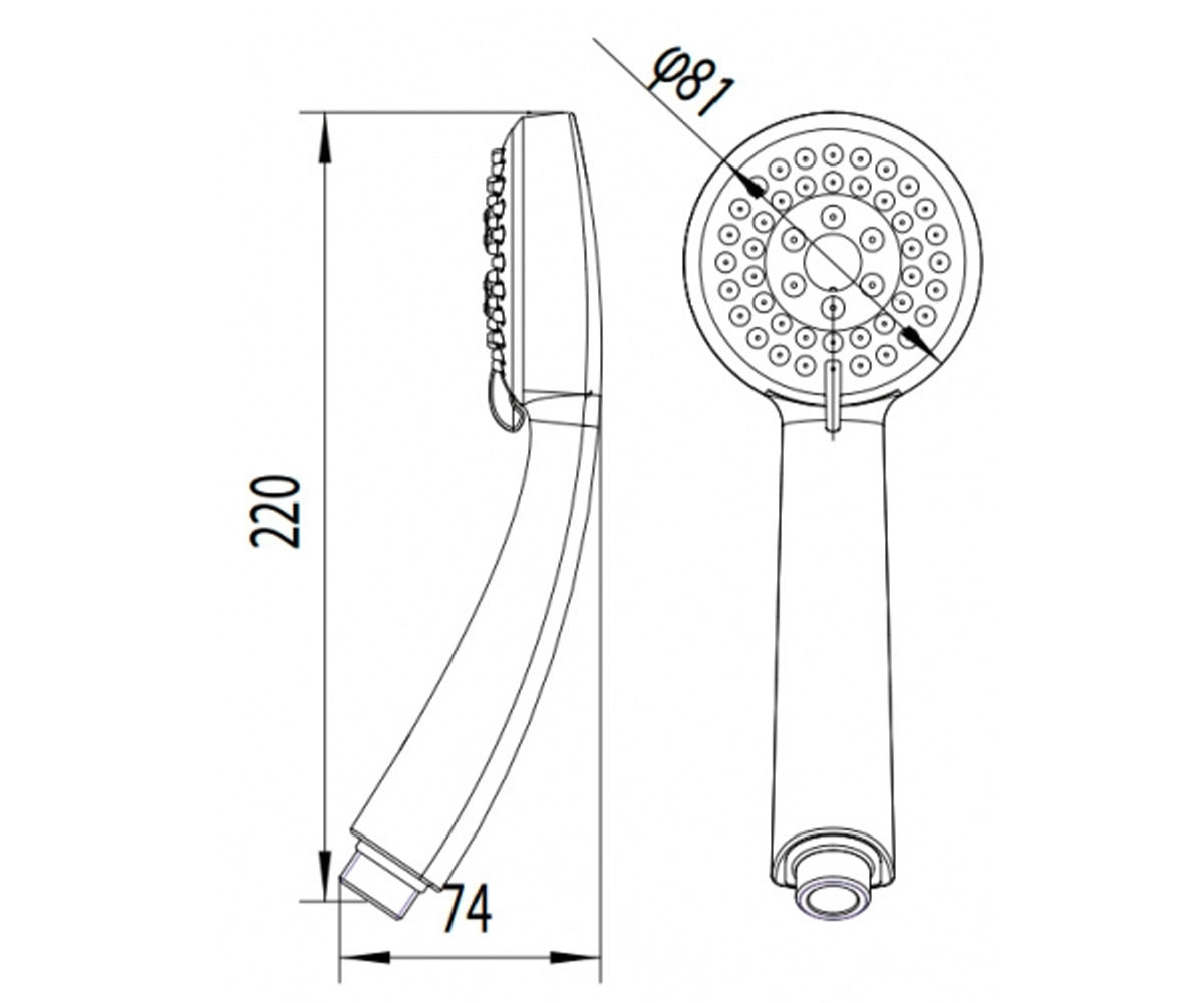 Ручной душ  CONTOUR 760200300:Чертеж 