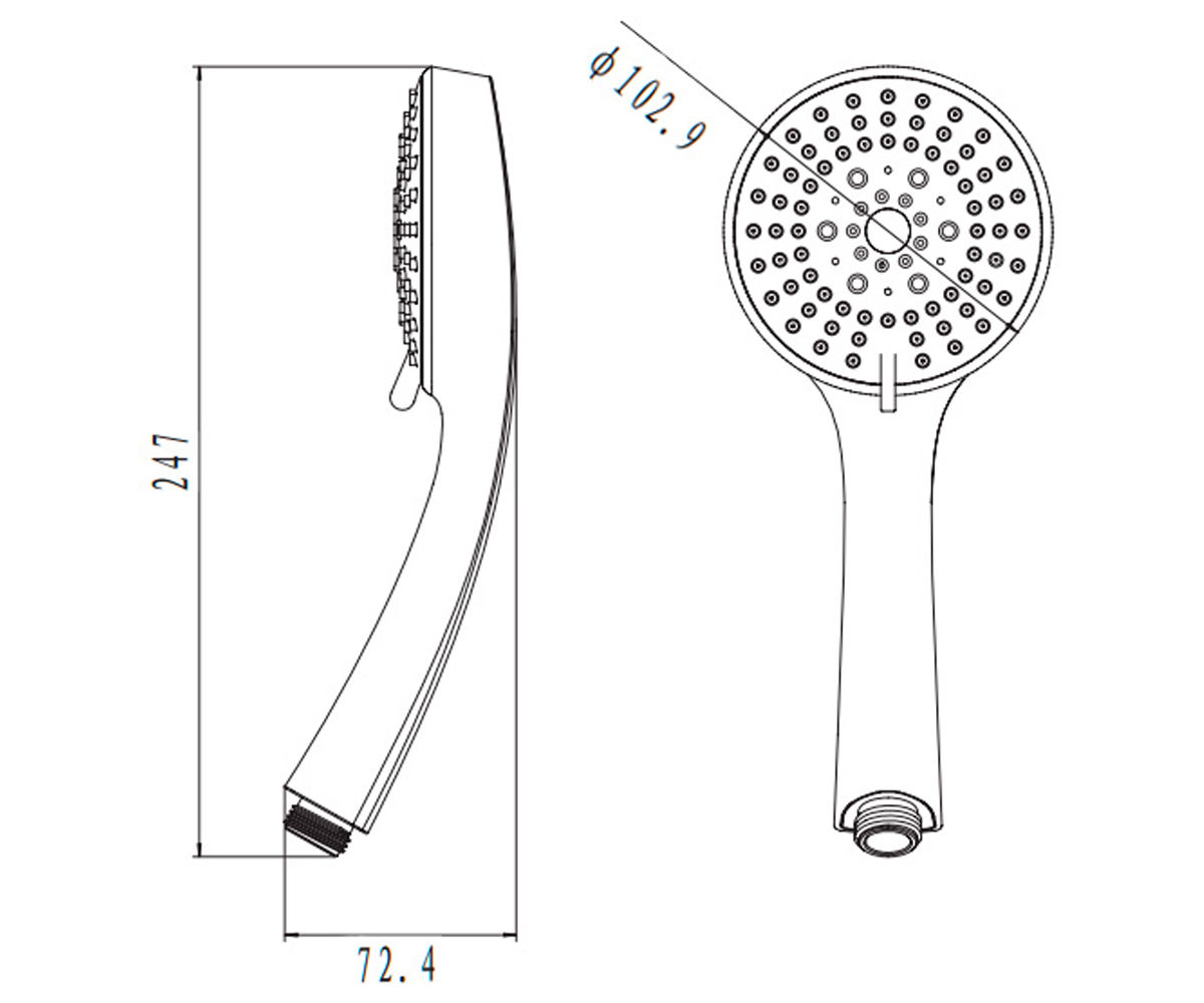 Душевая лейка  CONTOUR 760200500:Чертеж 