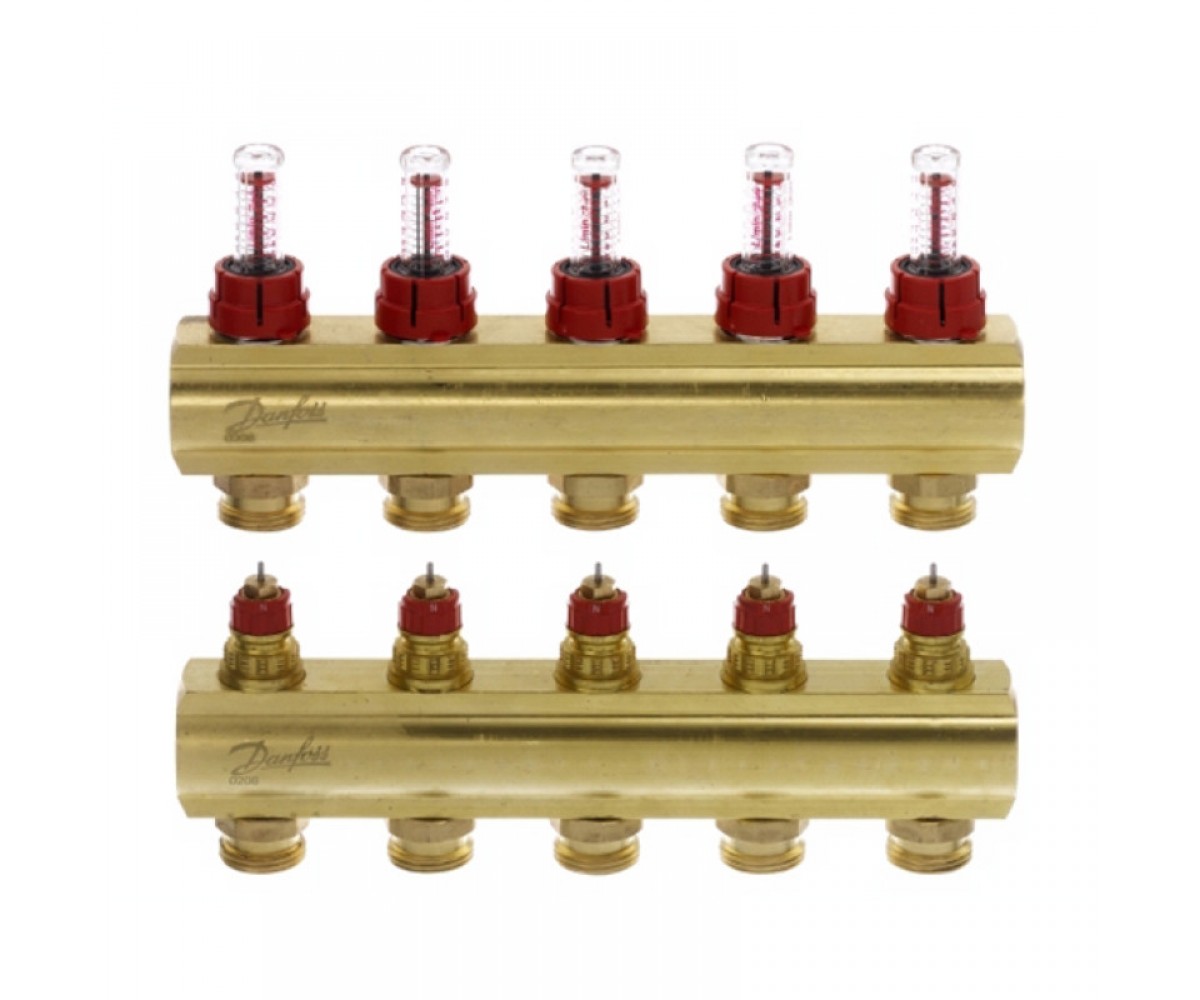 Колектор з витратоміром 5 виходів DANFOSS FHF-5F 088U0525 088U0525