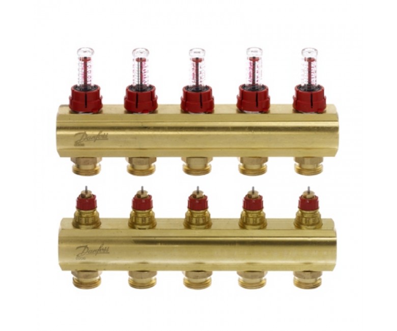 Колектор з витратоміром 5 виходів DANFOSS FHF-5F 088U0525 088U0525