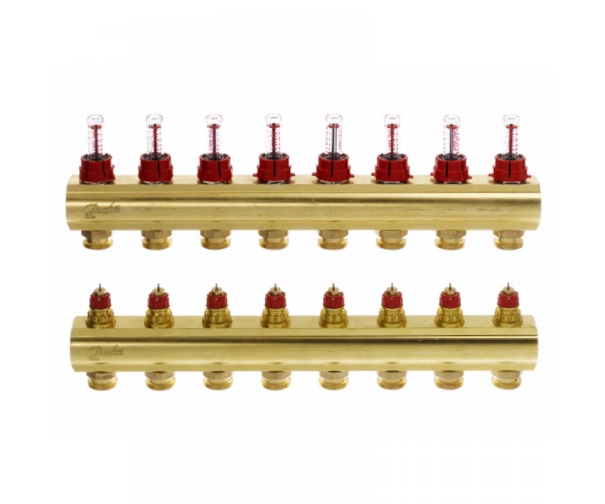 Колектор з витратоміром 8 виходів DANFOSS FHF-8F 088U0528 088U0528