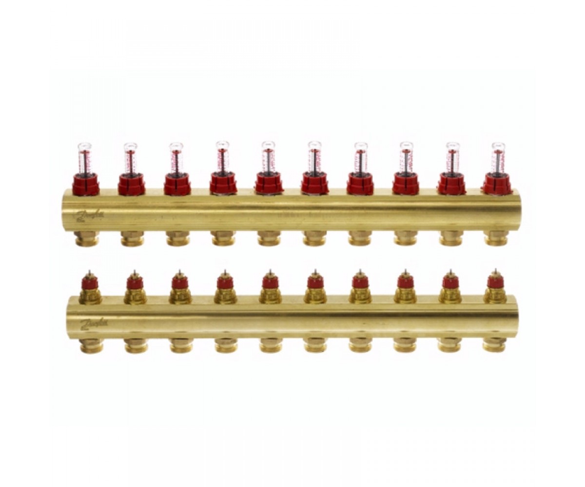 Коллектор с расходомером 10 выходов DANFOSS FHF-10F 088U0530 088U0530