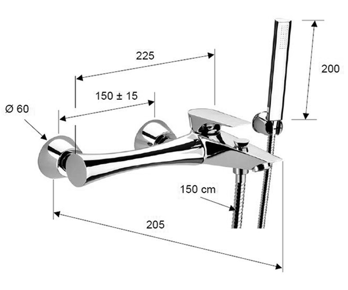 Смеситель  DIVA DEKORA DV610YM88:Чертеж 