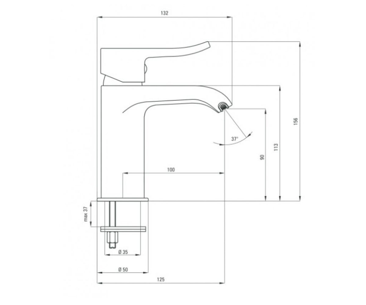 Каскадный смеситель  WERBENA BCW 021M:Чертеж 