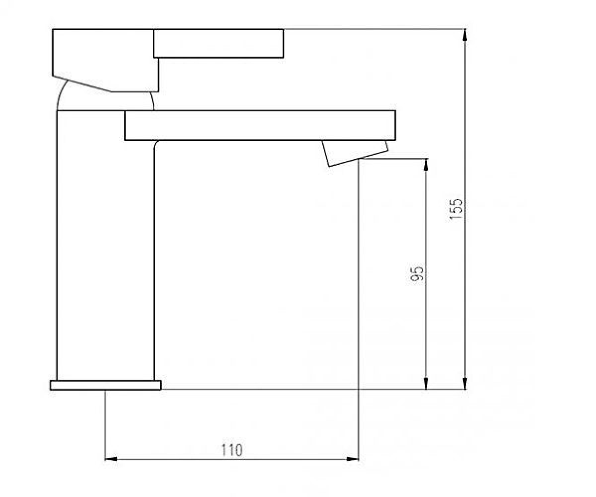 Смеситель для раковины  GINGER BDG 021M:Чертеж 