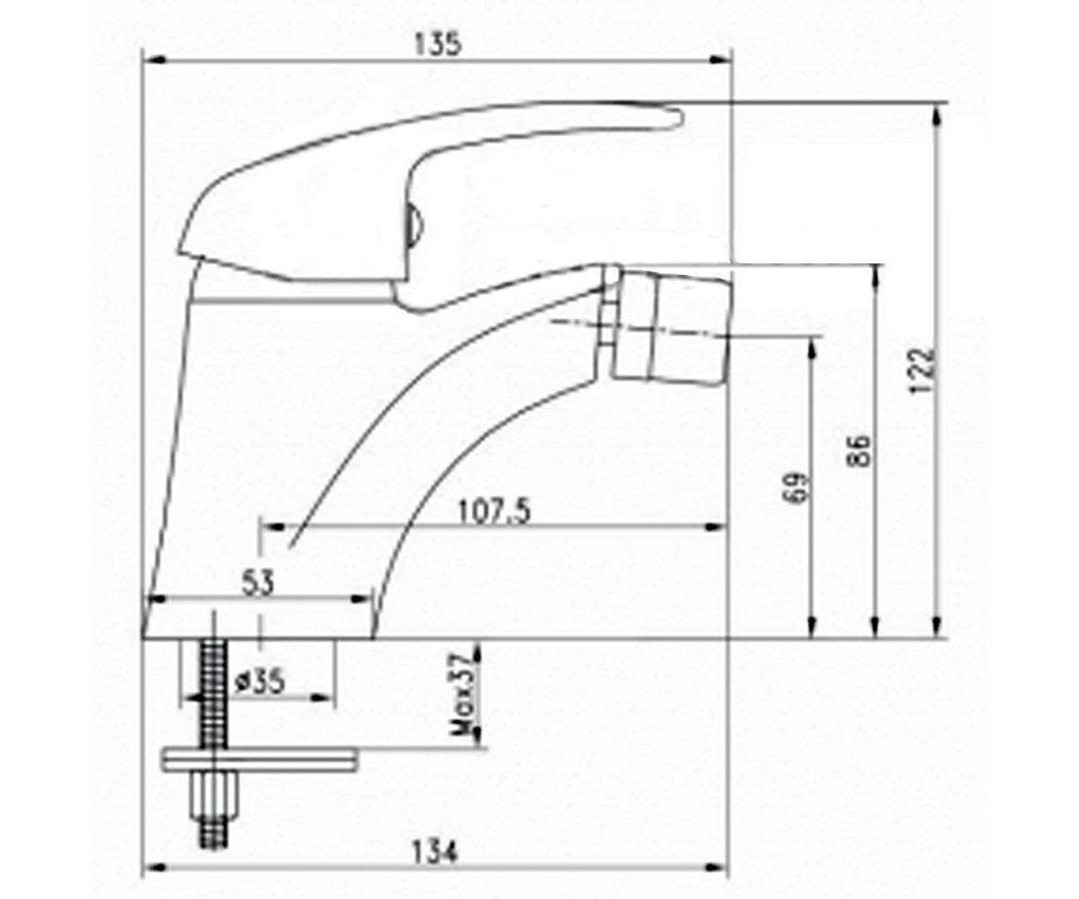 Смеситель для биде  FUNKIA BEF 031M:Чертеж 
