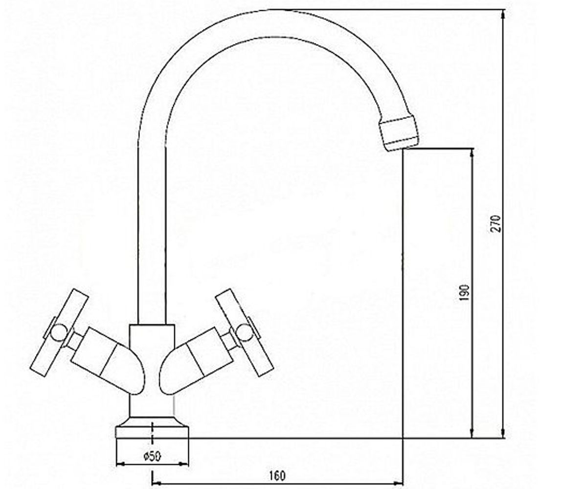 Кухонный смеситель  LUCERNA BEL 060D:Чертеж 