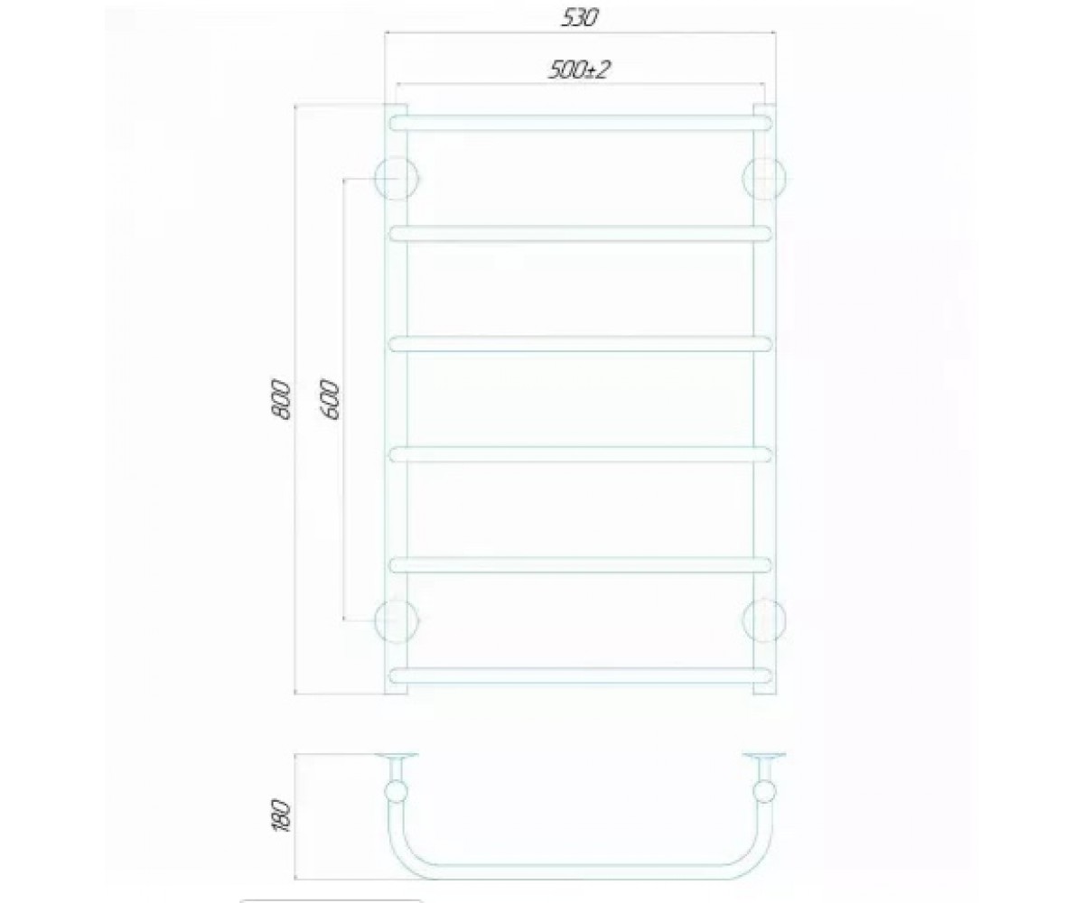 Рушникосушарка водяна Deffi стандарт 500х800 мм  C.SS.80.50.6.C.A:Фото 9