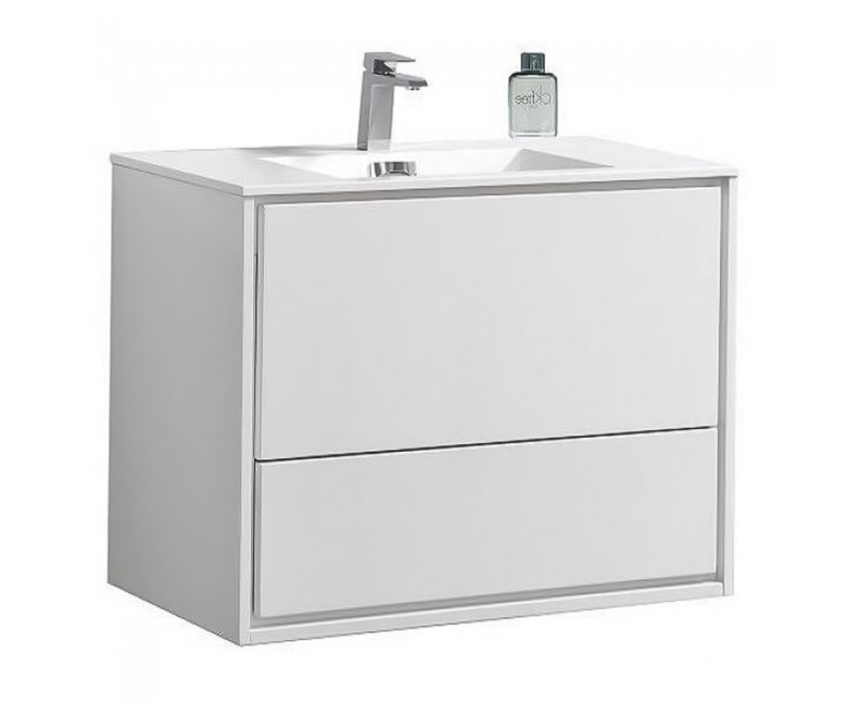 0023120W FLY Тумба 90 з раковиною, білий глянцевий колір (2пак) (1 сорт) DEVIT  0023120W 0023120W
