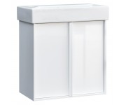 083055W QUADRA тумба 55 біла глянцева з умивальником та сифоном (1 сорт) DEVIT QUADRA 083055W
