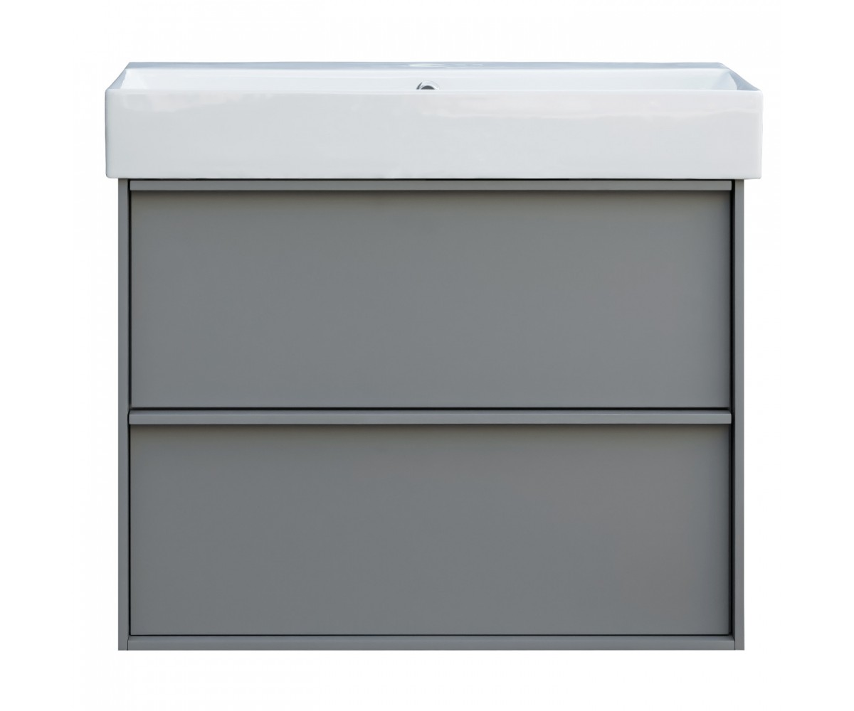 083070G QUADRA тумба 70 сіра матова з умивальником та сифоном (1 сорт)  QUADRA 083070GB:Фото 2