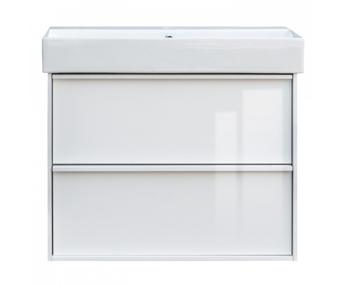 083070W QUADRA тумба 70 біла глянцева з умивальником та сифоном (1 сорт)  QUADRA 083070W-2:Фото 2