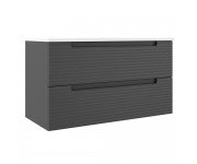 088175G ACQUA Тумба 100 сіра, з овальною білою раковиною (1 сорт) DEVIT  088175G