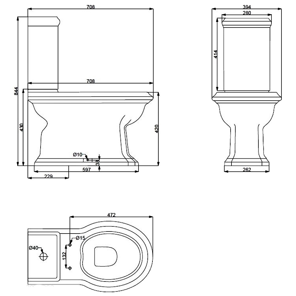3014142 CHARLESTONE кришка д/бачка компакта 3010142 (великий отвір) (1 сорт)  3010142:Чертеж 