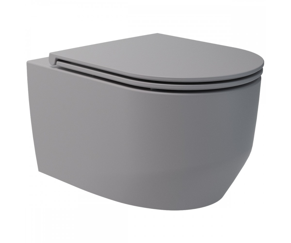 3030140G ART 3.0 Підвісний безобідковий унітаз з кришкою soft-close, Vortex Flush, сірий мат (1 сорт) DEVIT  3030140G 3030140G