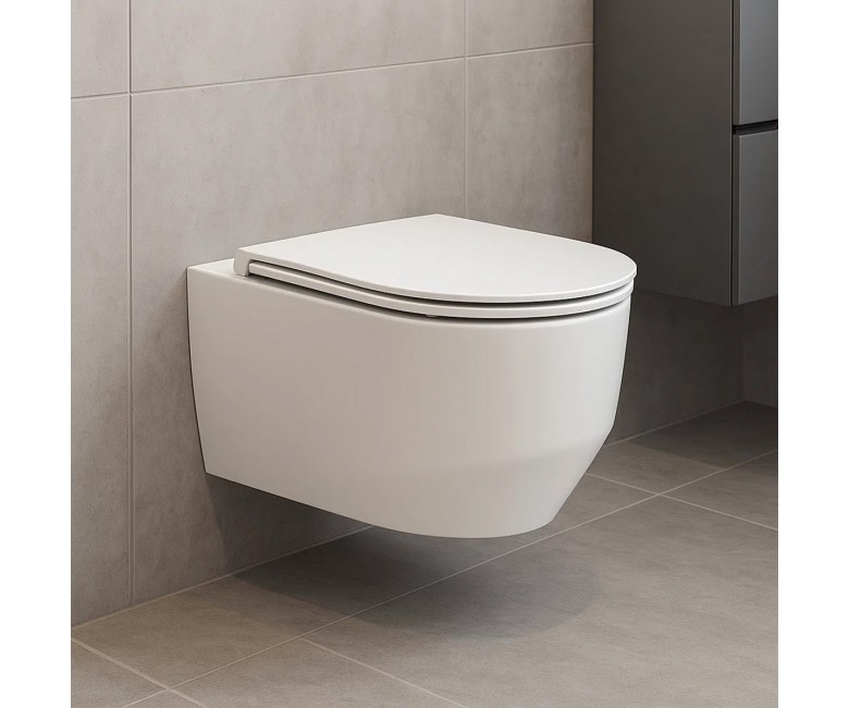 3030140W ART 3.0 Унітаз підвісний безобідковий з кришкою soft-close, Vortex Flush, білий матовий (1 сорт) DEVIT  3030140W 3030140W