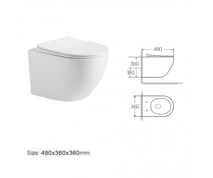 3303033 Lite підвісний унітаз з кришкою soft-close, Vortex Flush, білий глянець (1 сорт) DEVIT  3303033