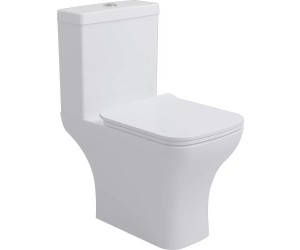 3590021 BASIC Компакт обідковий з кришкою soft-close, білий глянець (1 сорт) DEVIT  3590021