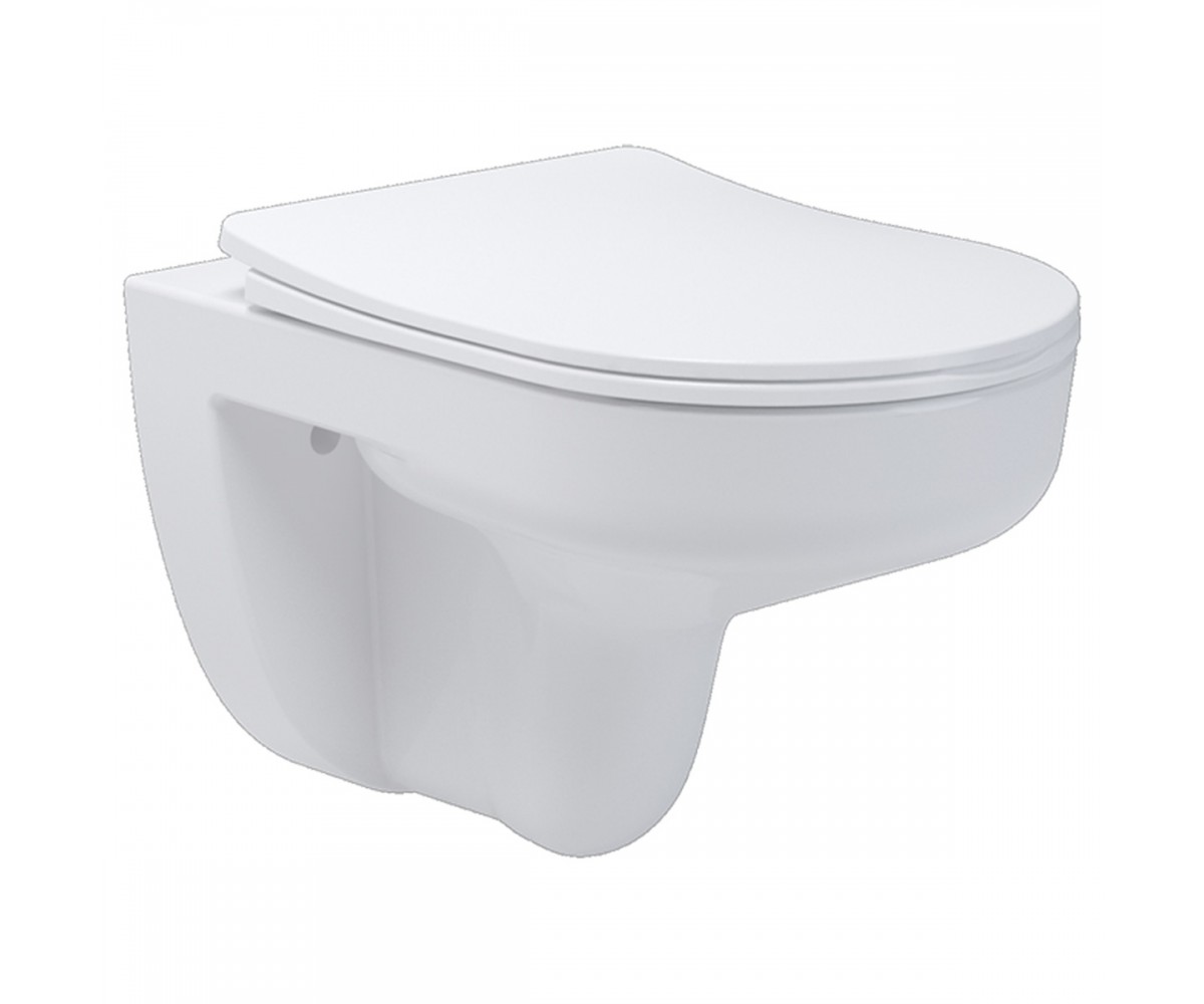 3810825 Simple Підвісний безобідковий унітаз з кришкою soft-close, Vortex Flush, білий глянець (1 сорт) DEVIT  3810825 3810825