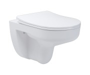 3810825 Simple Підвісний безобідковий унітаз з кришкою soft-close, Vortex Flush, білий глянець (1 сорт) DEVIT  3810825