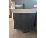 484050A Flow Тумба 50 з умивальником та ручками, антрацит матовий (1 сорт) DEVIT  484050A