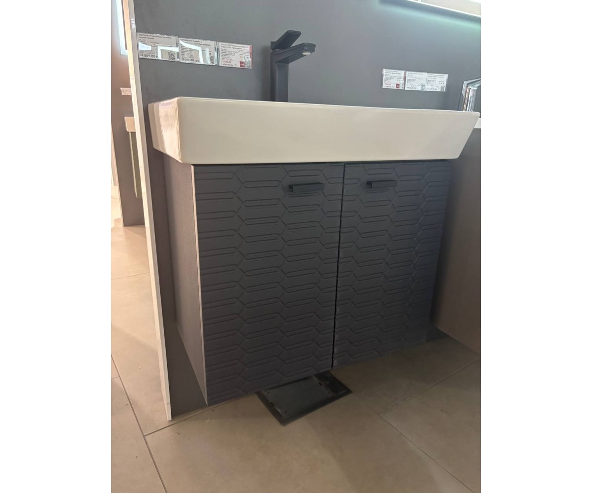 484050A Flow тумба 50 з умивальником та ручками, антрацит матовий (1 сорт)  484050A:Фото 1
