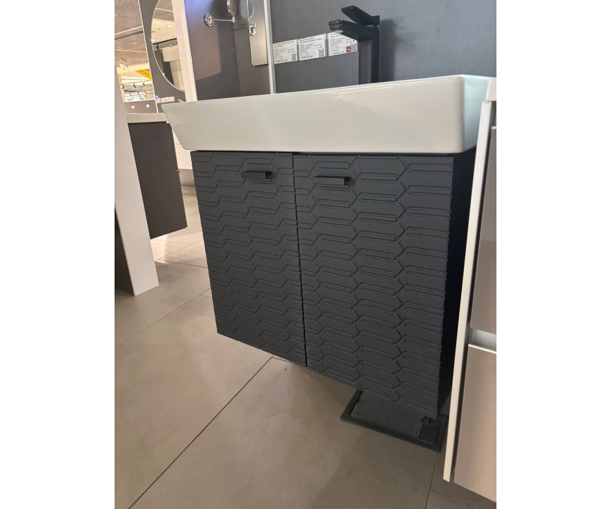 484050A Flow тумба 50 з умивальником та ручками, антрацит матовий (1 сорт)  484050A:Фото 2