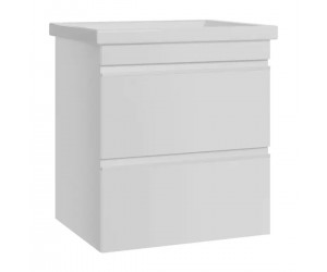 753055W FRAME Біла глянцева тумба 55см з раковиною та сифоном (1 сорт) DEVIT  753055W