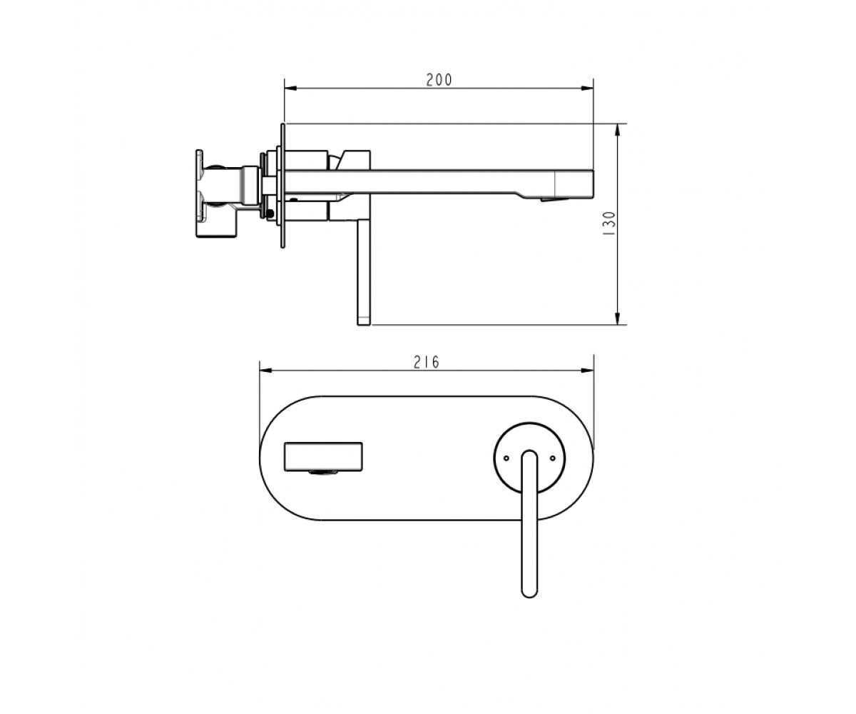 Смеситель скрытого монтажа  LAGUNA 8411X110B:Чертеж 