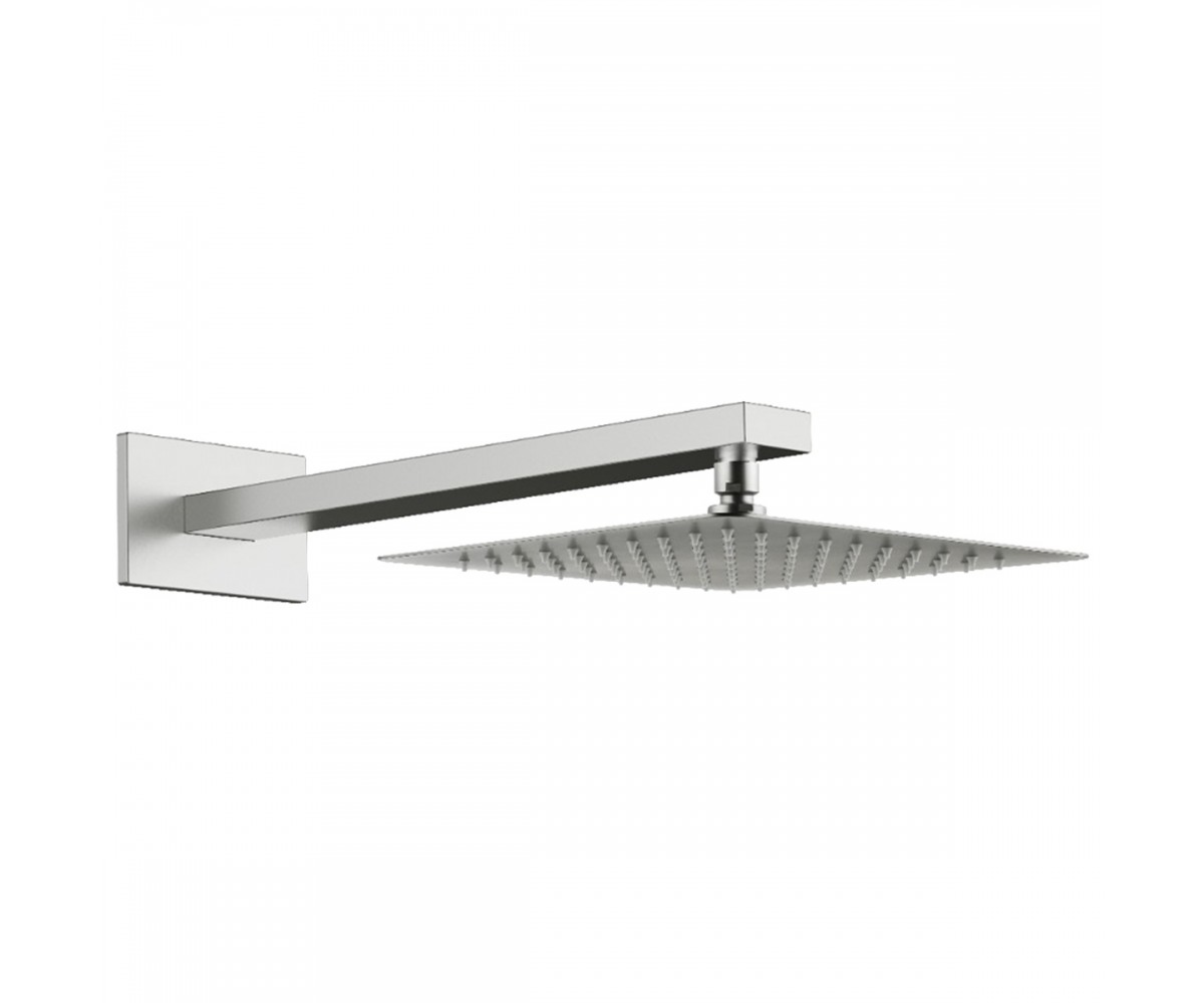 D113000000120BN Flow верхня душова лійка 250x250 мм з кронштейном, brushed nickel (1 сорт)  D113000000120BN:Фото 2