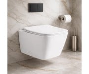 DBS71051111W Balance Square Підвісний безобідковий унітаз з кришкою soft-close, Vortex Flush, білий глянець (1 сорт) DEVIT  DBS71051111W