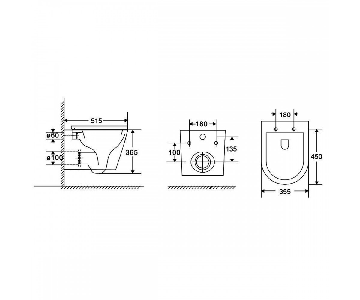 DCA0530111W Calma унітаз підвісний 515x355x365mm з кришкою soft-close, Vortex Flush, білий глянець (1 сорт)  DCA0530111W:Фото 16