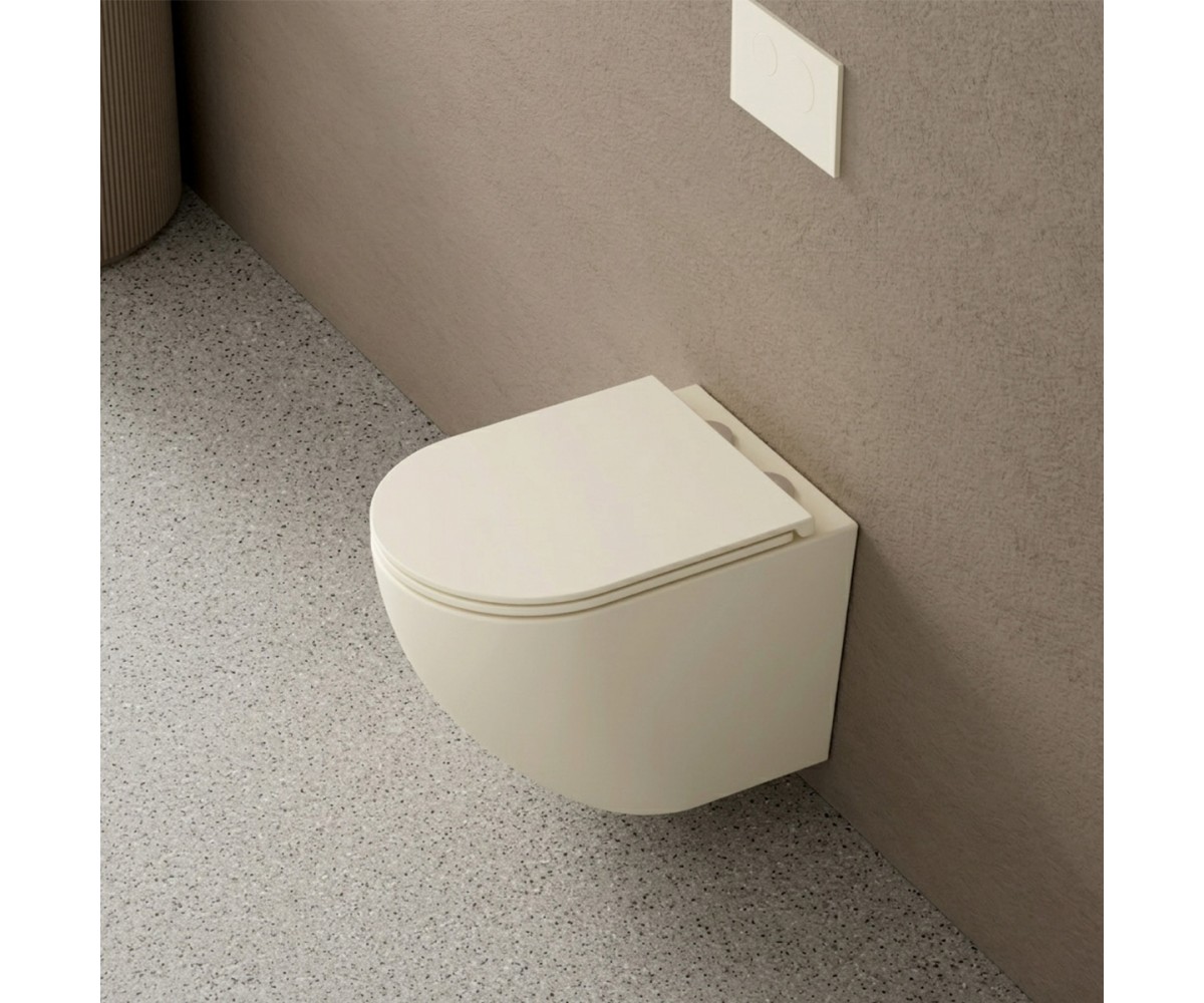 DFL0460111MC Flow Унітаз підвісний 495x365x365mm з кришкою soft-close, Vortex Flush, матовий капучино (1 сорт) DEVIT  DFL0460111MC DFL0460111MC