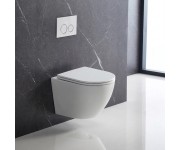 DFL0460111MW Flow Унітаз підвісний 495x365x365mm з кришкою soft-close, Vortex Flush, матовий білий (1 сорт) DEVIT  DFL0460111MW