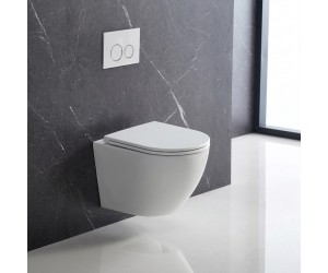 DFL0460111MW Flow Унітаз підвісний 495x365x365mm з кришкою soft-close, Vortex Flush, матовий білий (1 сорт) DEVIT  DFL0460111MW