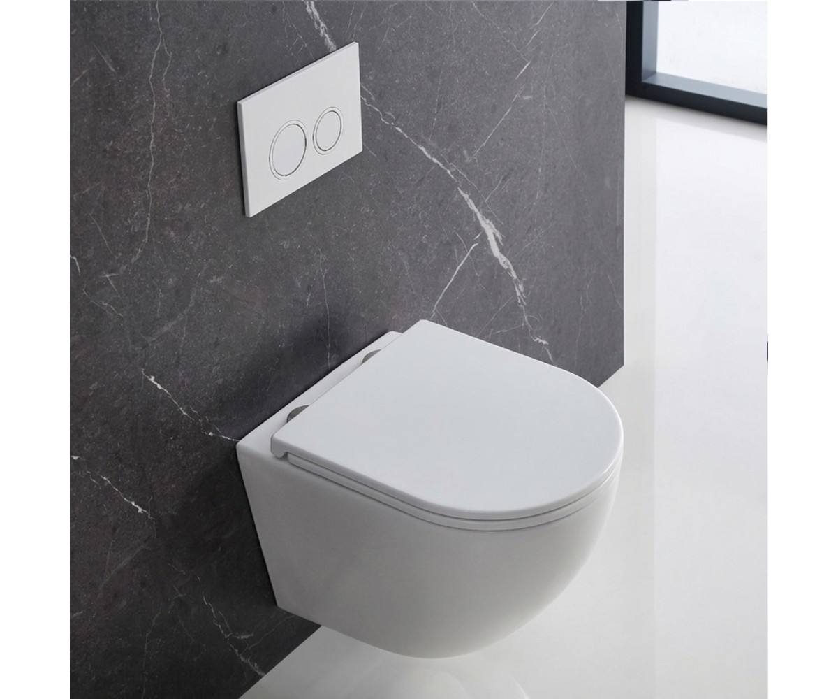 DFL0460111MW Flow унітаз підвісний 495x365x365mm з кришкою soft-close, Vortex Flush, матовий білий (1 сорт)  DFL0460111MW:Фото 5