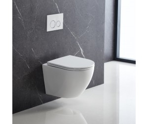 DFL0460111W Flow Унітаз підвісний 495*365*365mm з кришкою soft-close, Vortex Flush, білий глянець (1 сорт) DEVIT  DFL0460111W