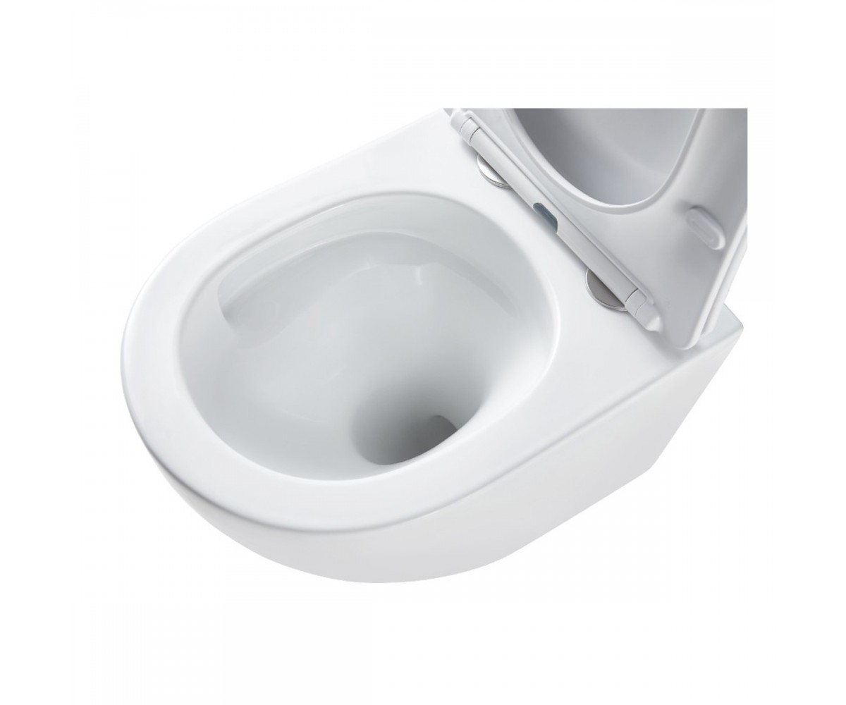 DFL0460111W Flow унітаз підвісний 495*365*365mm з кришкою soft-close, Vortex Flush, білий глянець (1 сорт)  DFL0460111W:Фото 1
