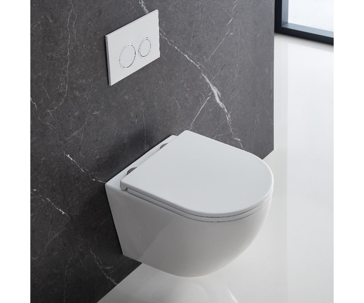 DFL0460111W Flow унітаз підвісний 495*365*365mm з кришкою soft-close, Vortex Flush, білий глянець (1 сорт)  DFL0460111W:Фото 5