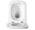 DFL0520111W Flow square підвісний безобідковий унітаз з кришкою soft-close, Vortex Flush, білий глянець (1 сорт)  DFL0520111W:Фо