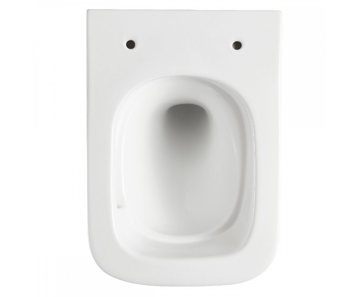 DFL0520111W Flow square підвісний безобідковий унітаз з кришкою soft-close, Vortex Flush, білий глянець (1 сорт)  DFL0520111W:Фо
