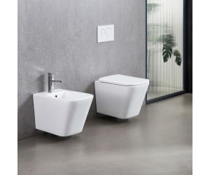 DFL0520400W Flow square біде 485x345x330мм з отвором під змішувач, білий глянець (1 сорт) DEVIT  DFL0520400W