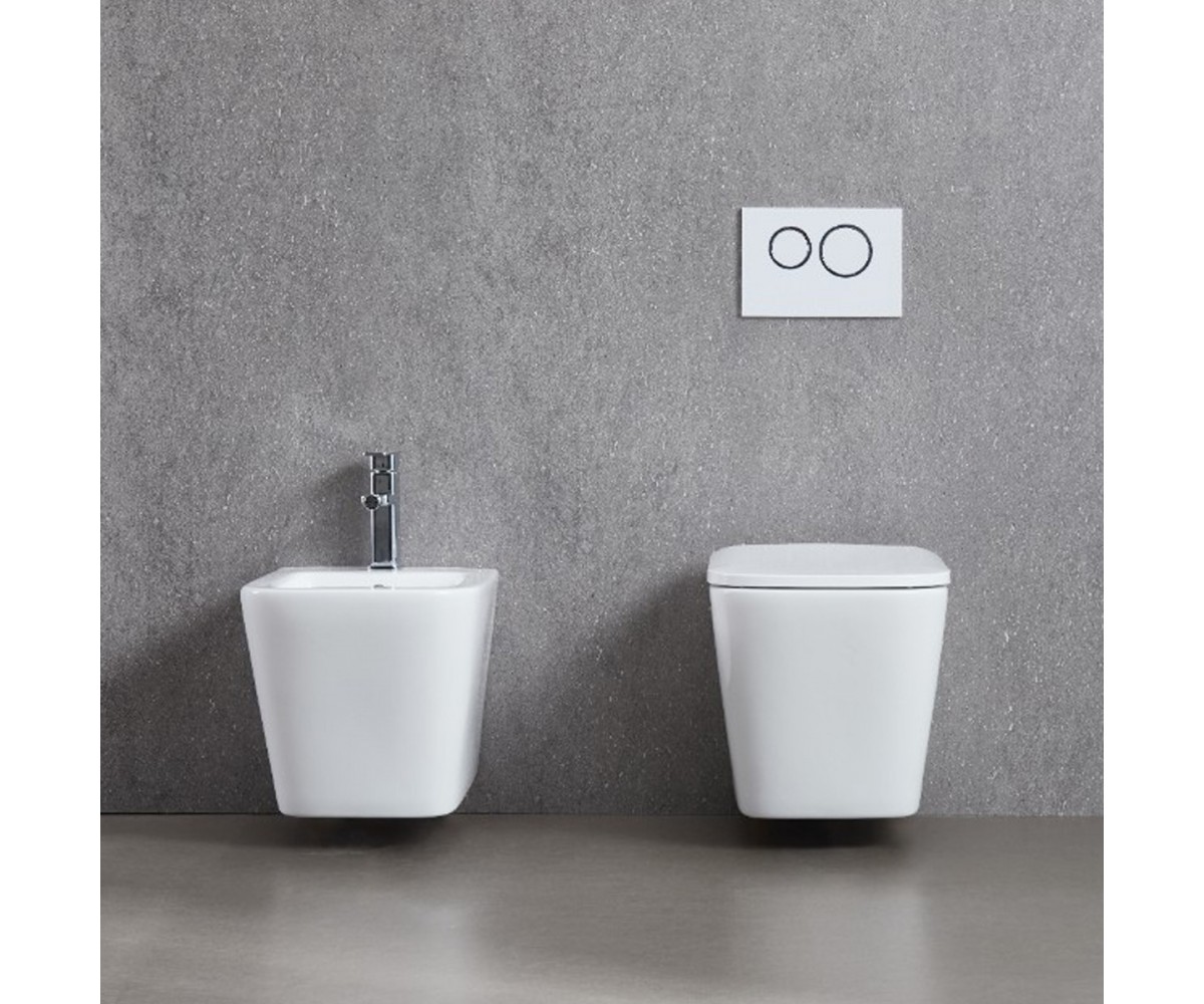 DFL0520400W Flow square біде 485x345x330мм з отвором під змішувач, білий глянець (1 сорт)  DFL0520400W:Фото 3