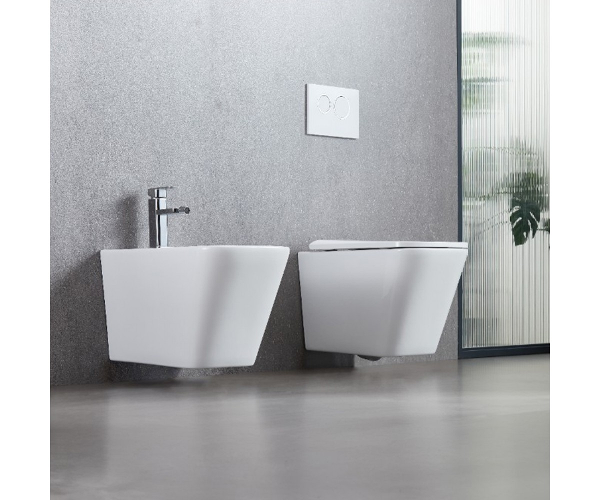 DFL0520400W Flow square біде 485x345x330мм з отвором під змішувач, білий глянець (1 сорт)  DFL0520400W:Фото 4