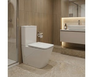 DFL2170211W Flow square компакт 610x365x825мм з кришкою soft-close, Vortex Flush, білий глянець (1 сорт) DEVIT  DFL2170211W