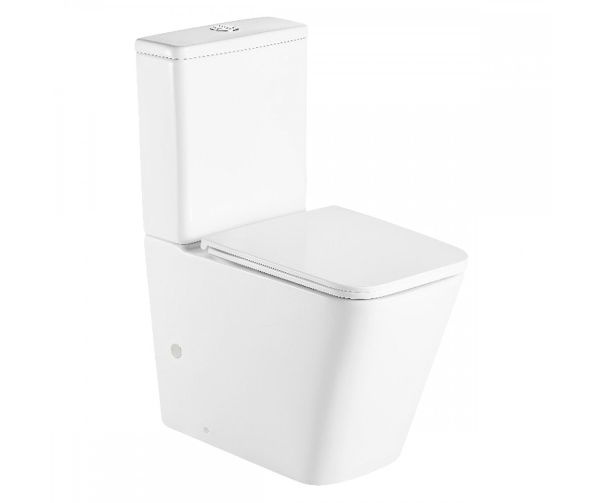 DFL2170211W Flow square компакт 610x365x825мм з кришкою soft-close, Vortex Flush, білий глянець (1 сорт)  DFL2170211W:Фото 1