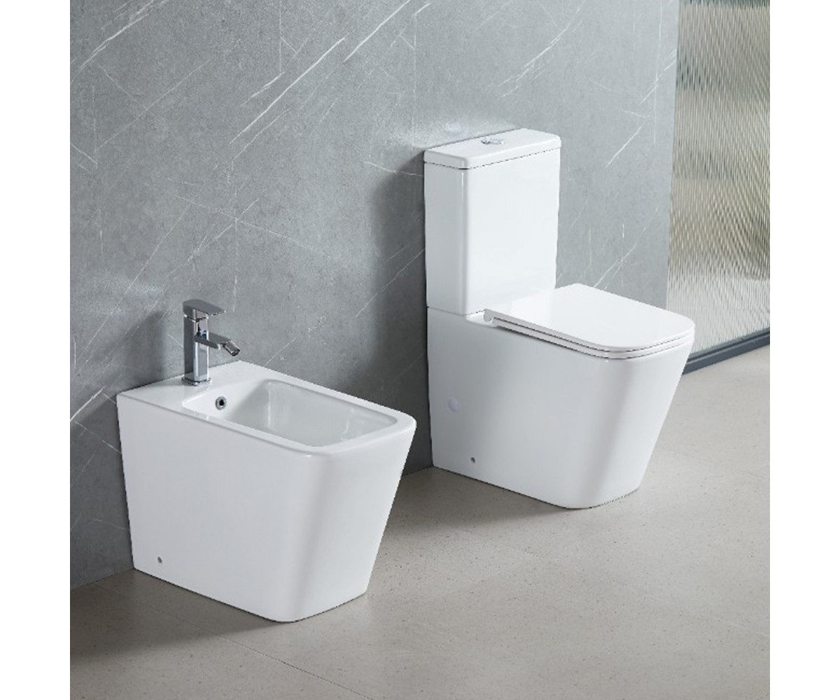 DFL2170211W Flow square компакт 610x365x825мм з кришкою soft-close, Vortex Flush, білий глянець (1 сорт)  DFL2170211W:Фото 3