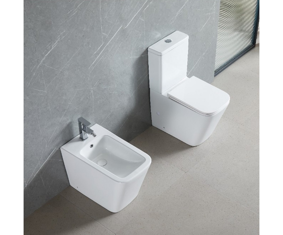 DFL2170211W Flow square компакт 610x365x825мм з кришкою soft-close, Vortex Flush, білий глянець (1 сорт)  DFL2170211W:Фото 4